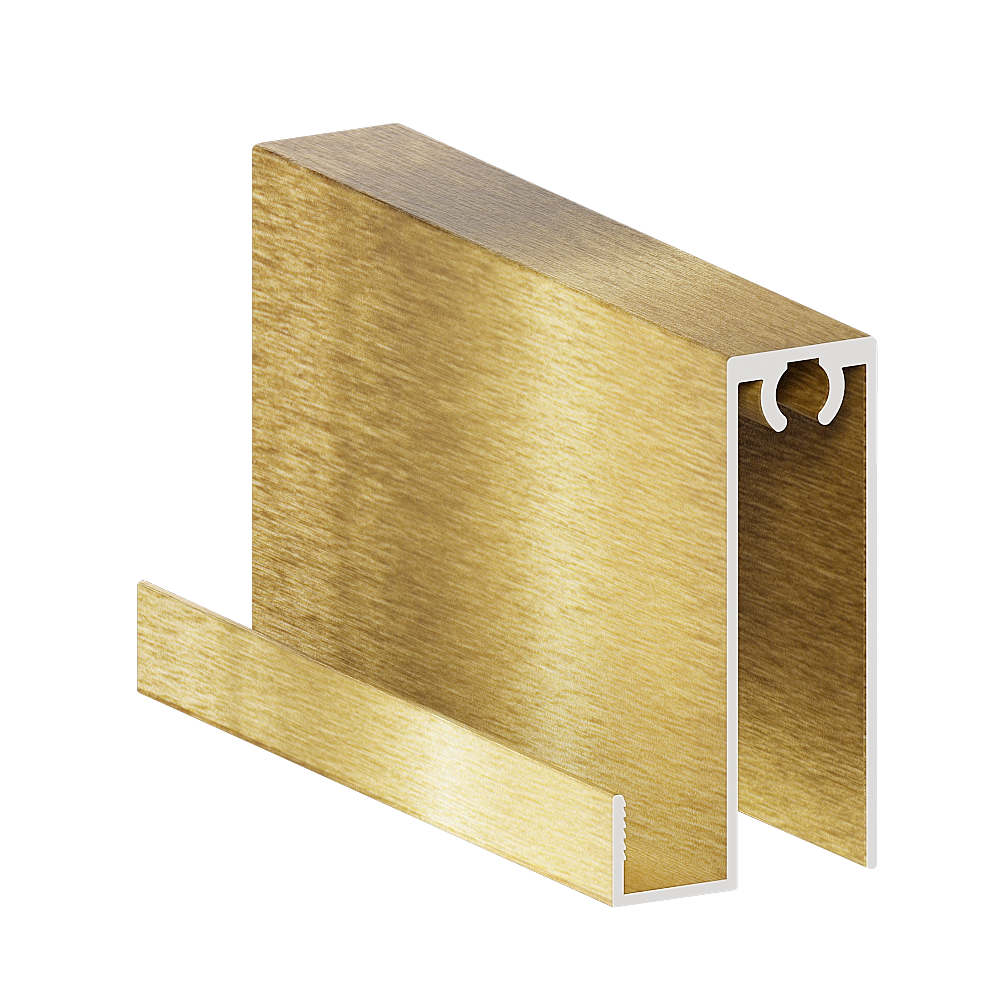 Профиль горизонтальный нижний БЕЗ КАМЕРЫ Золото брашед 6 м (узкая система) (10)