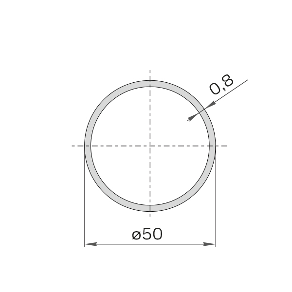 Труба круглая диам. 50мм, длина 3м (0,8) (4)