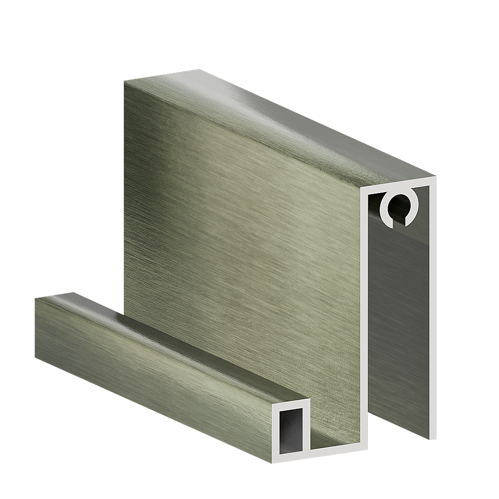  Профиль горизонтальный нижний С КАМЕРОЙ Шампань брашед 6 м (узкая система) (10)