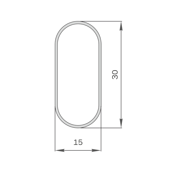 Труба овальная 30х15х3000 (10)