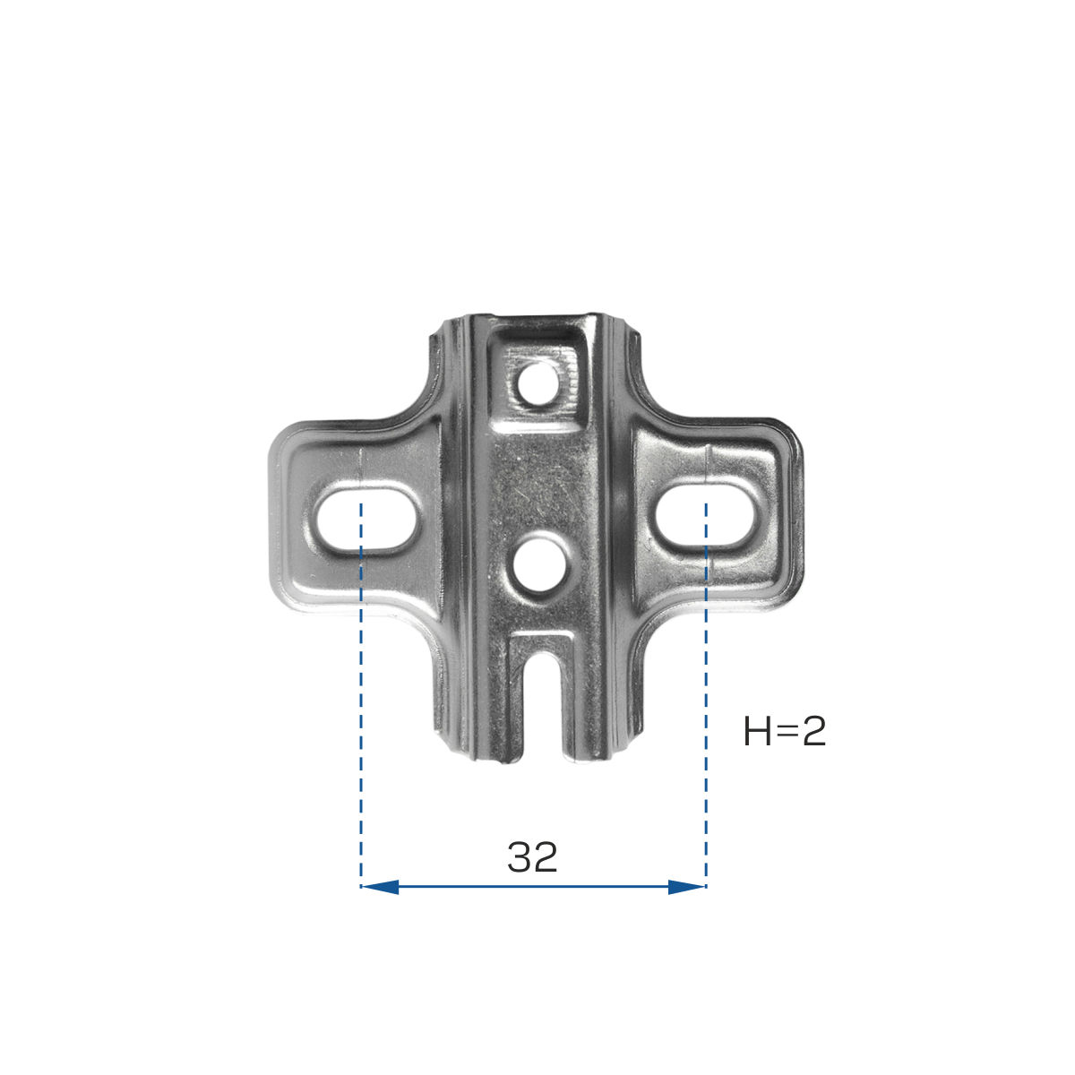   ПЕТЛЯ ДЛЯ ДВЕРЦЫ ШКАФА (ВКЛАДНАЯ) Н=2 (250) ПОД ЕВРОВИНТ