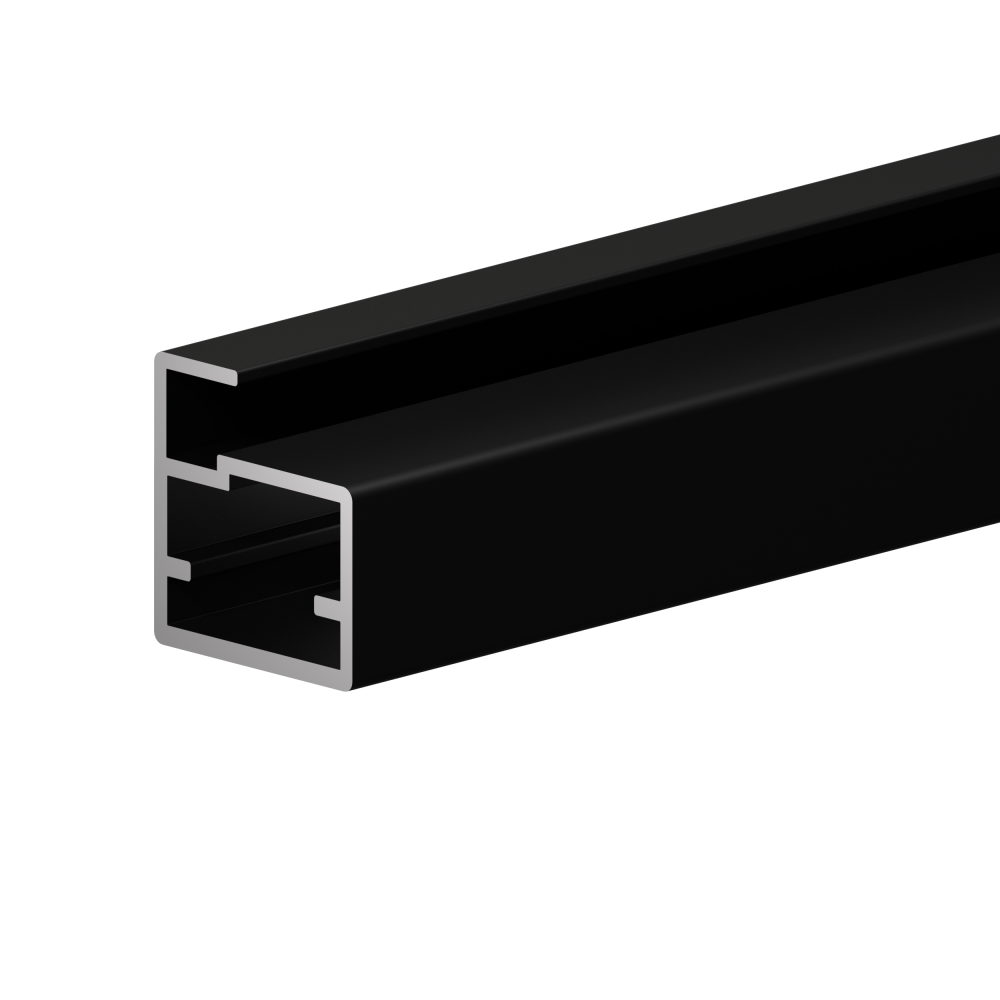 Фасадный профиль узкий 20*19 мм, видимая часть 6 мм, черный матовый, 6,0 м