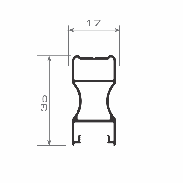  Вертикальный профиль анодированный шампань 5,4м