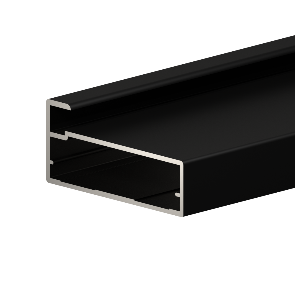 Фасадный профиль широкий 50*20 мм, видимая часть 8 мм, черный матовый, 6,0 м