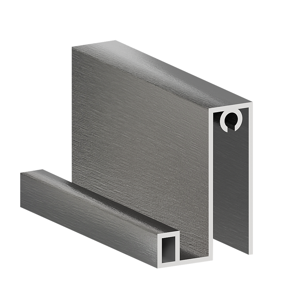  Профиль горизонтальный нижний С КАМЕРОЙ Графит брашед 6 м (узкая система) (10)