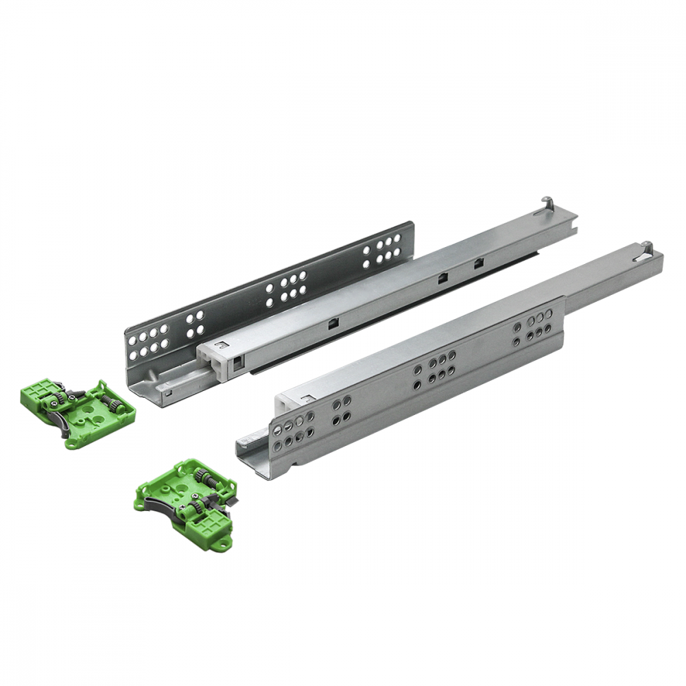  Направляющие скрытого монтажа полного выдвижения с доводчиком, L=450MM, (2D)