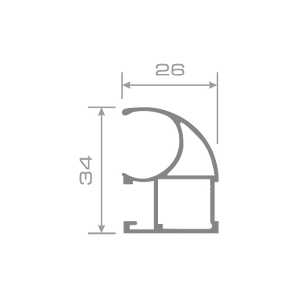   Профиль вертикальный открытый Черный муар 2,6 м