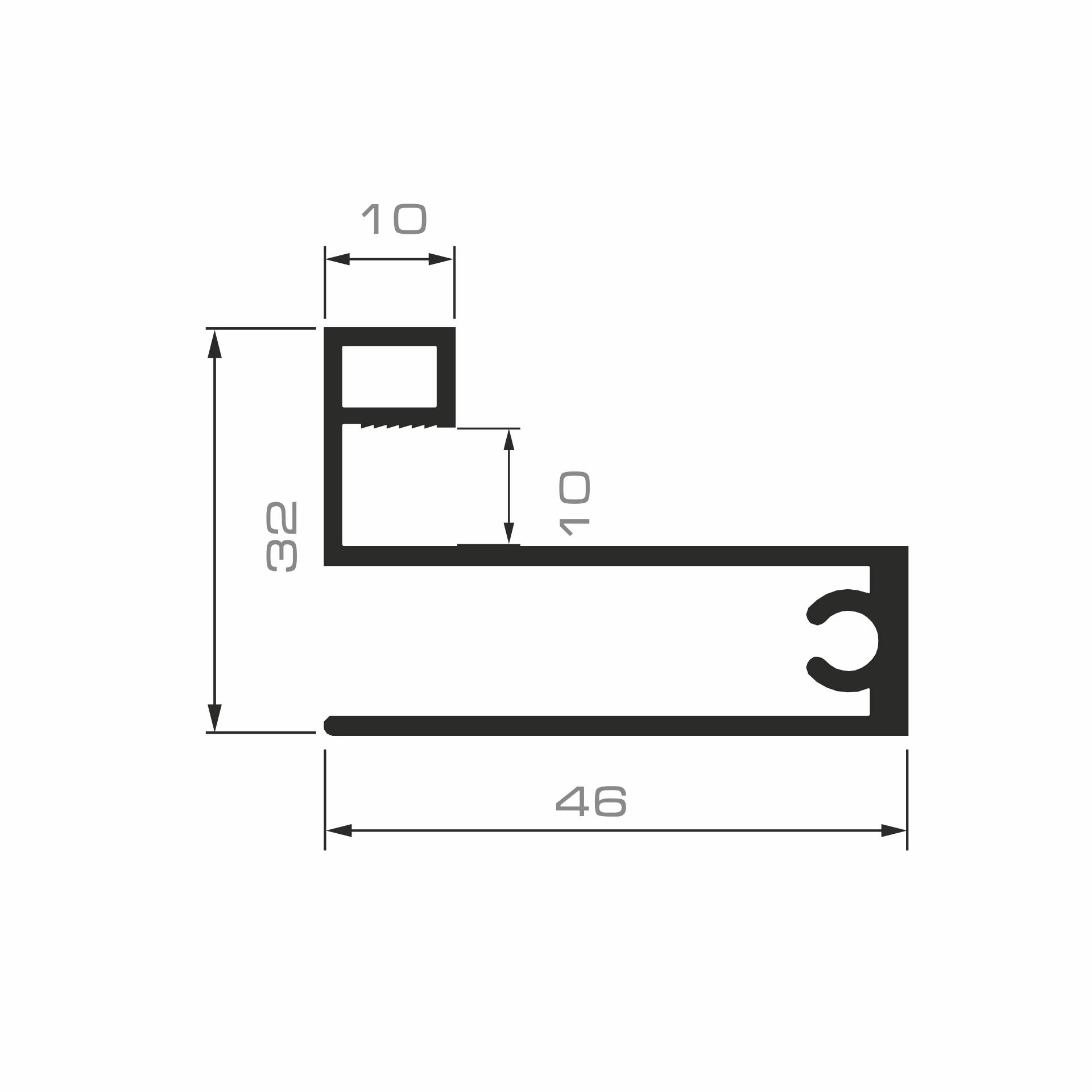  Профиль горизонтальный нижний С КАМЕРОЙ Графит брашед 6 м (узкая система) (10)