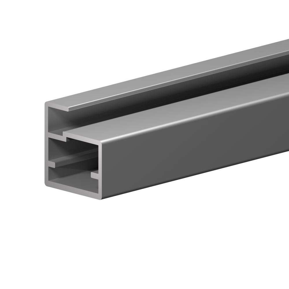 Фасадный профиль узкий 20*19 мм, видимая часть 6 мм, серебро матовое, 6,0 м