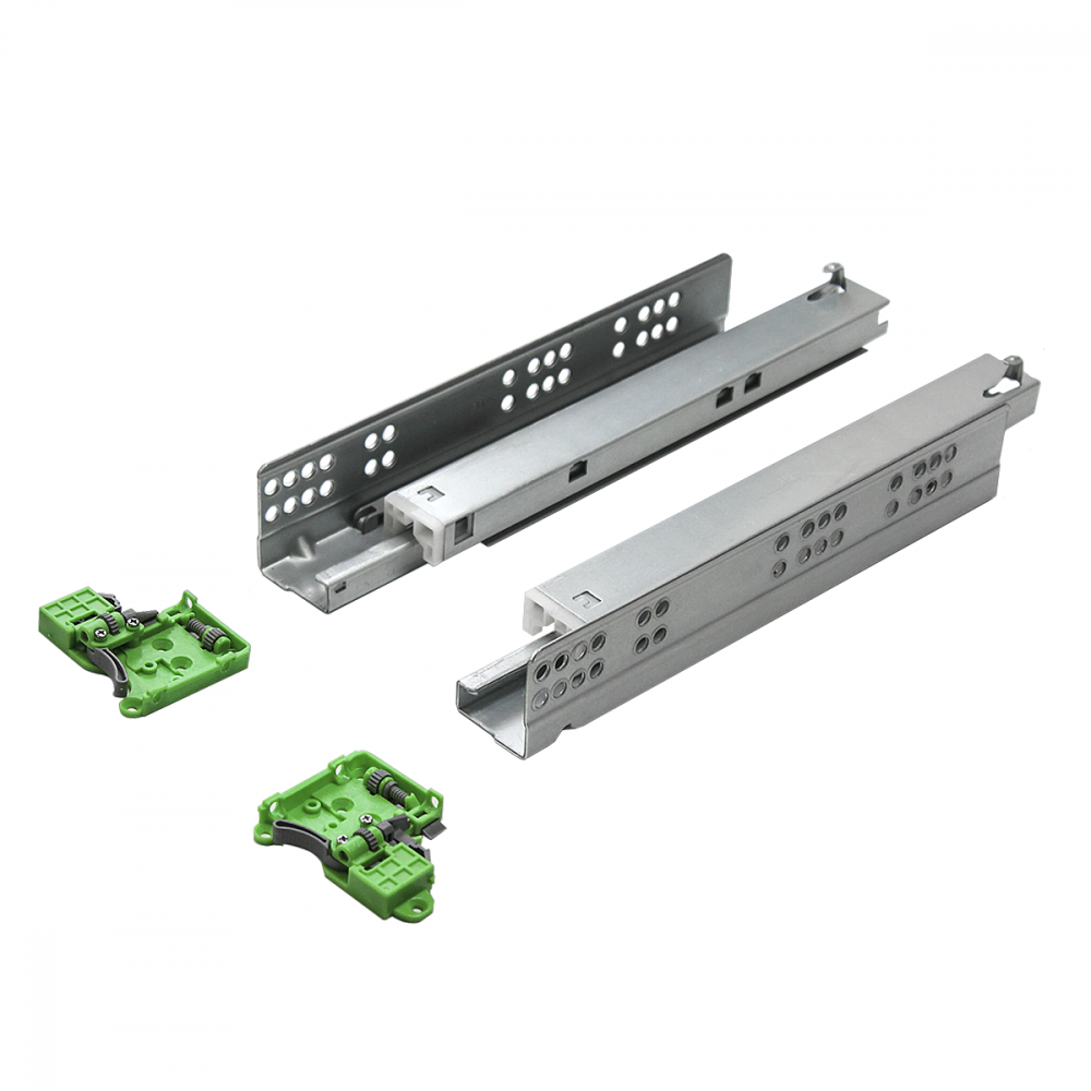  Направляющие скрытого монтажа полного выдвижения с доводчиком, L=300MM, (2D)