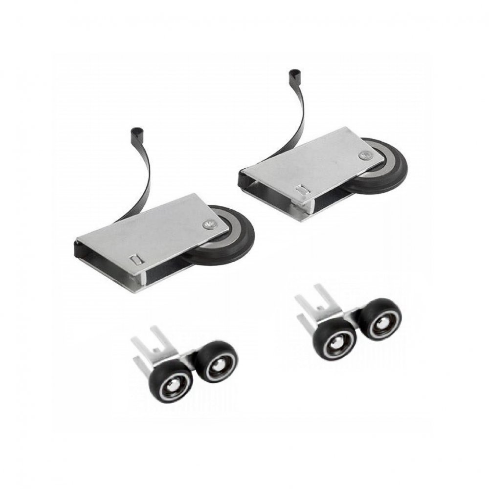 Комплект роликов для шкафов-купе (Открытые) PREMIUM (каучук), усиленные с верхним подшипником