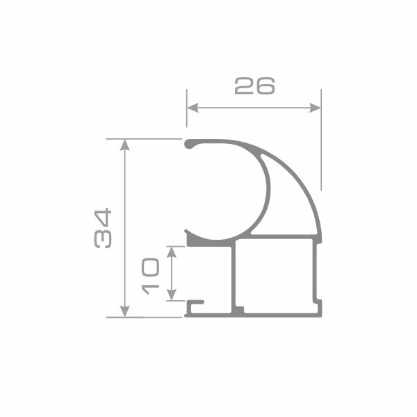   Профиль вертикальный открытый Черный муар 5,4 м