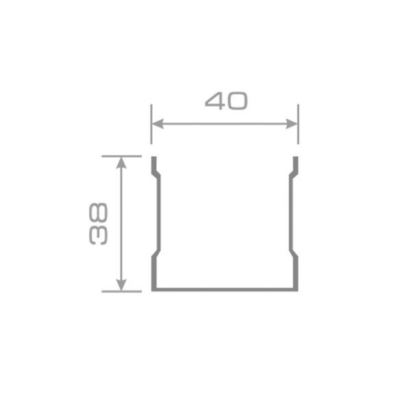 Трек верхний однополозный анодир. Серебро 6,0 м (6)