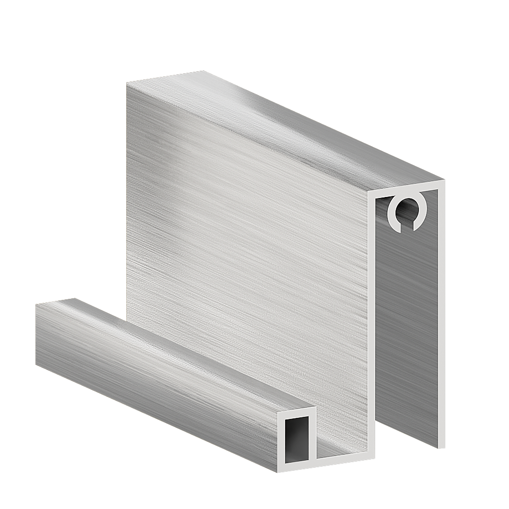  Профиль горизонтальный нижний С КАМЕРОЙ Серебро брашед 6 м (узкая система) (10)