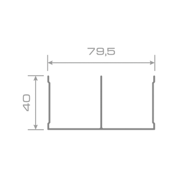 Трек верхний матовое Серебро 6.0 м Лайт (6)