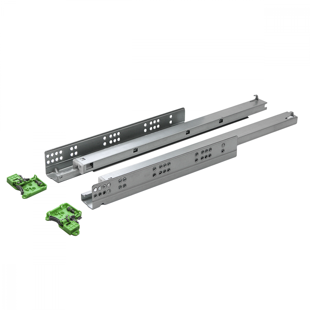  Направляющие скрытого монтажа полного выдвижения с доводчиком, L=500MM, (2D)