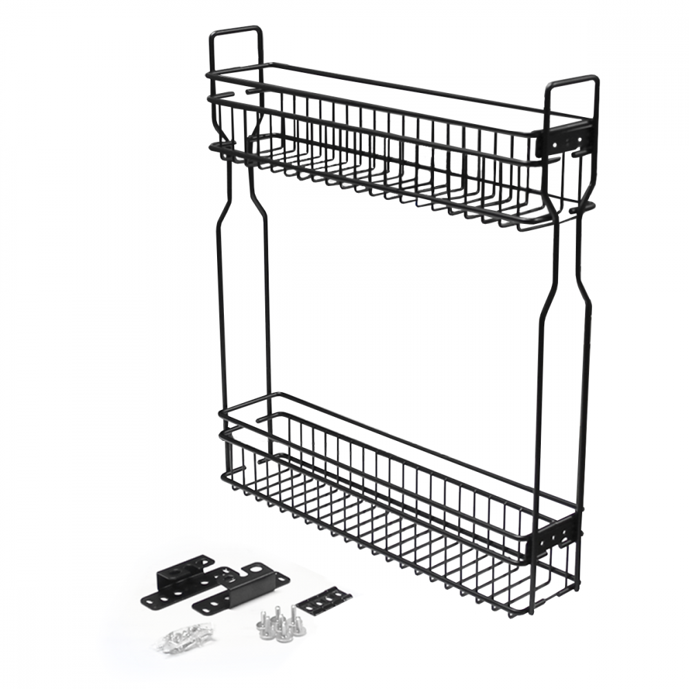14.01.225/200 R BL Бутылочница в базу на 150, PREMIUM скрытый монтаж, черная