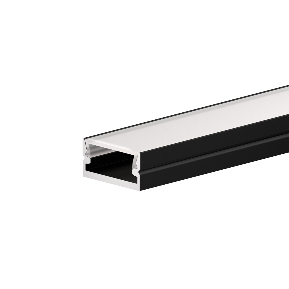  Профиль для LED накладной черный матовый, 3,0 м С РАССЕИВАТЕЛЕМ