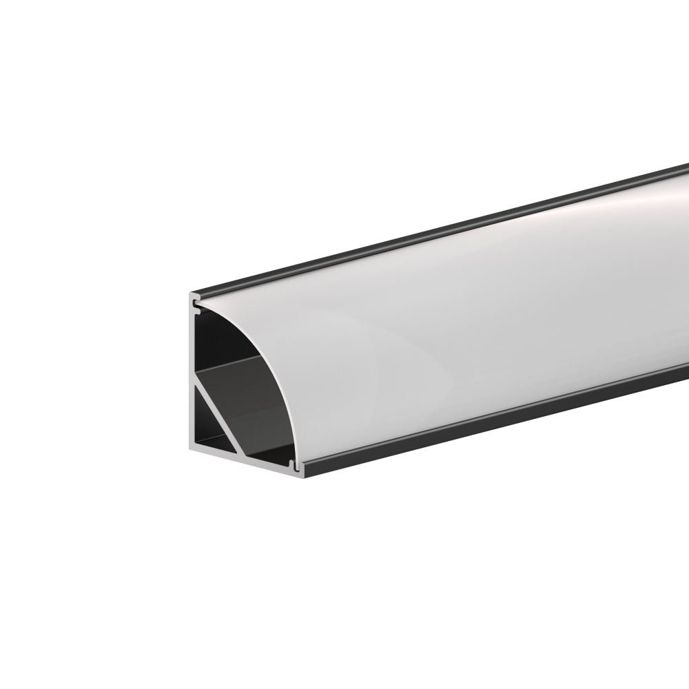  Профиль для LED угловой черный матовый, 3,0 м С РАССЕИВАТЕЛЕМ