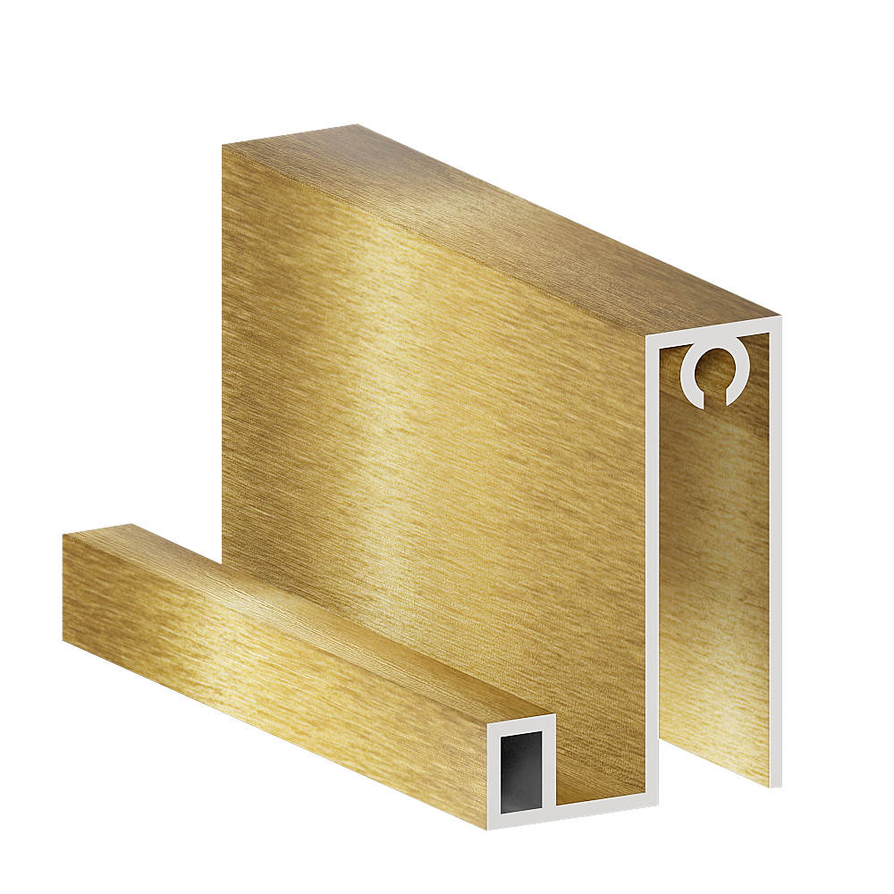  Профиль горизонтальный нижний С КАМЕРОЙ Золото брашед 6 м (узкая система) (10)