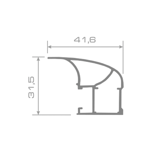  Профиль вертикальный открытый Белый глянец широкий 6 м