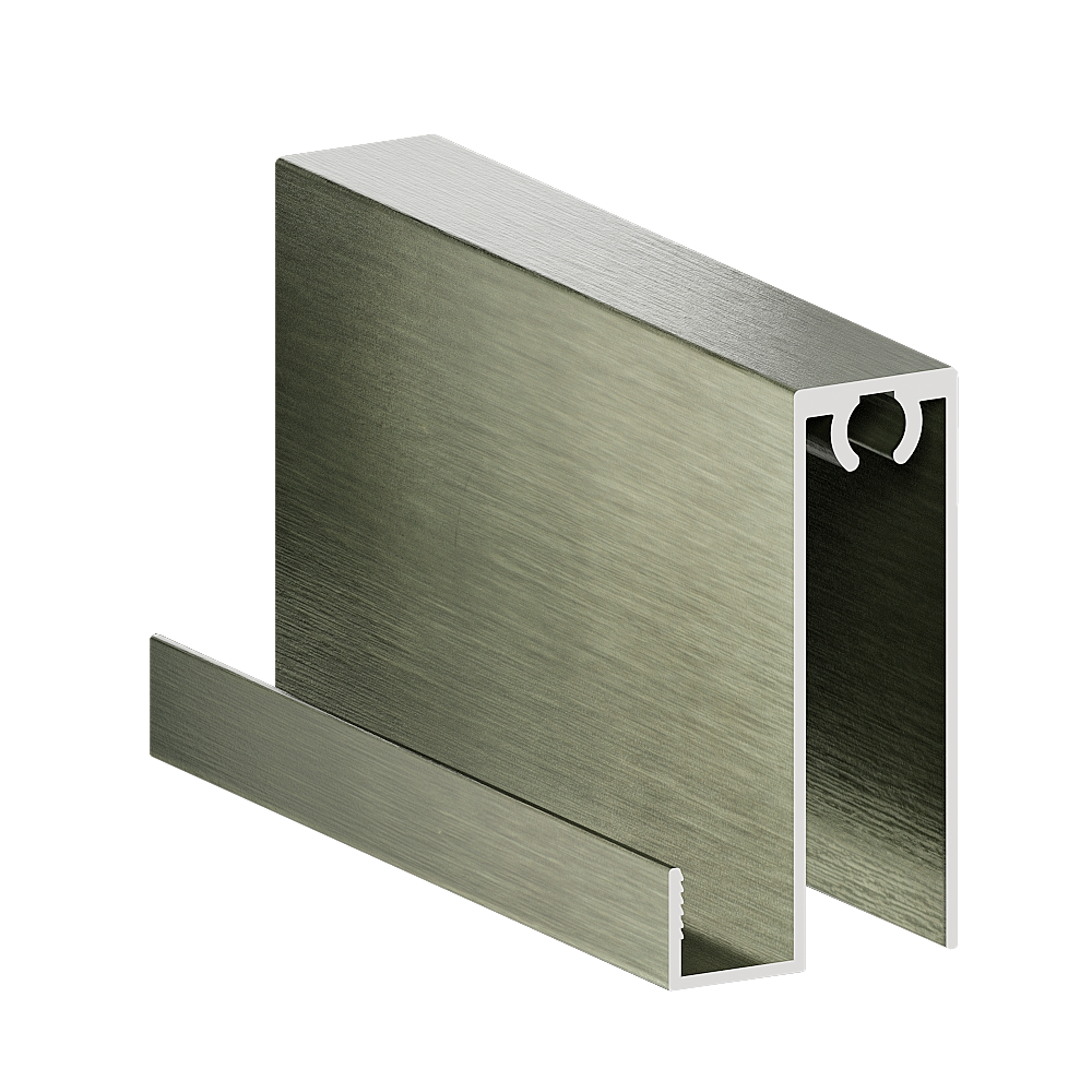 Профиль горизонтальный нижний БЕЗ КАМЕРЫ Шампань брашед 6 м (узкая система) (10)