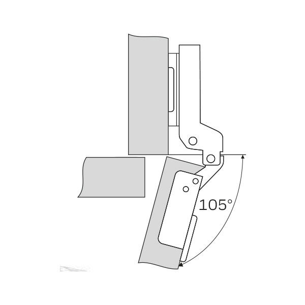    ПЕТЛЯ ДЛЯ ДВЕРЦЫ ШКАФА SOFT CLOSING (ПОЛУНАКЛАДНАЯ)  (200) ПОД ЕВРОВИНТ