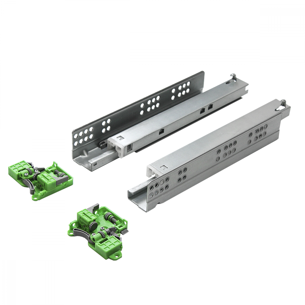 Направляющие скрытого монтажа полного выдвижения с доводчиком, L=300MM, (3D)
