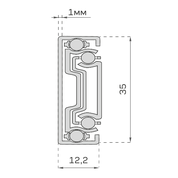 Шариковые направляющие h35мм L300мм (20)