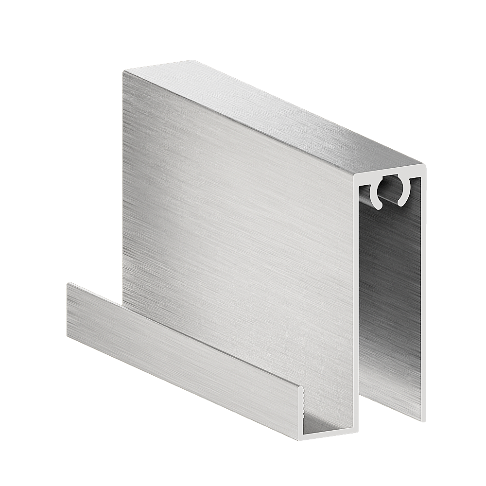 Профиль горизонтальный нижний БЕЗ КАМЕРЫ Серебро брашед 6 м (узкая система) (10)
