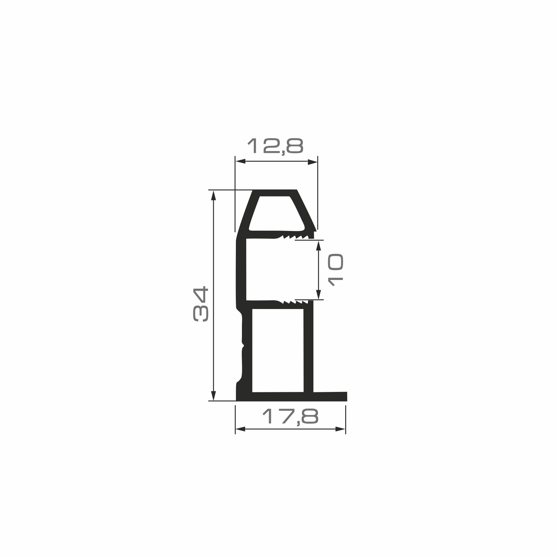Профиль ручка ЭЛЕГАНТА Графит брашед 5,4 м (12)