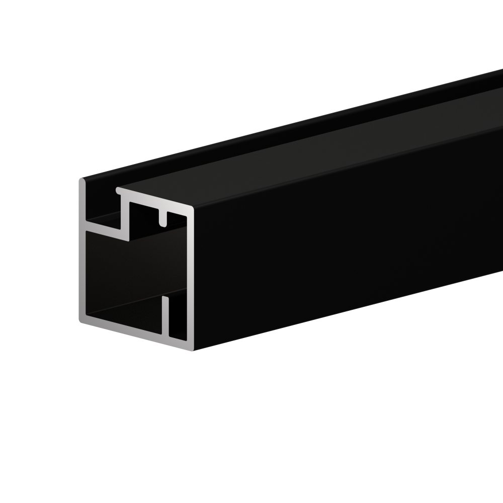 Фасадный профиль узкий 20*19 мм, видимая часть 19 мм, черный матовый, 6,0 м