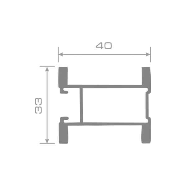   Профиль вертикальный Закрытый анодир. Серебро прямоугольный 5,5м (10)