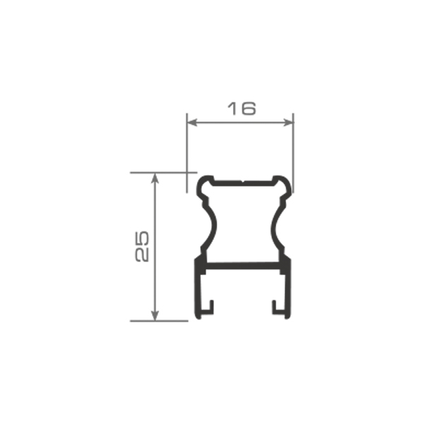 ОПТИМА Вертикальный профиль анодированный серебро 4,8 м Лайт