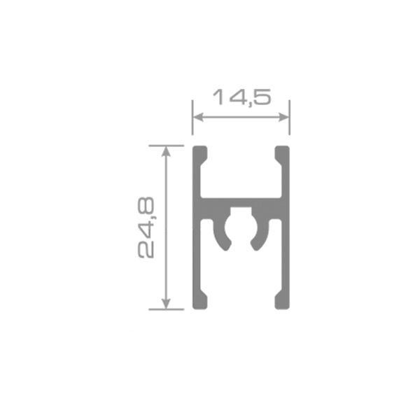 Профиль горизонтальный средний под винт Черный муар 5,4м