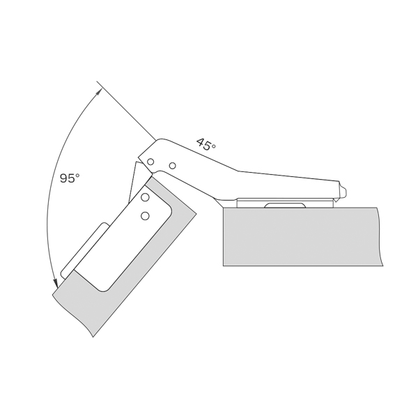  ПЕТЛЯ ДЛЯ ДВЕРЦЫ ШКАФА 135 (45) градусов H=2 (200)