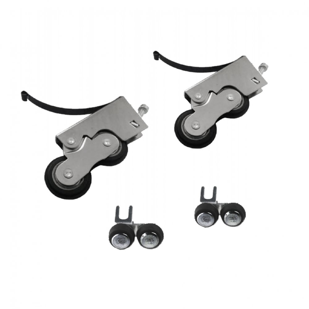 Комплект роликов для шкафов-купе (Открытые), двойной усиленный нижний ролик с верхним подшипником