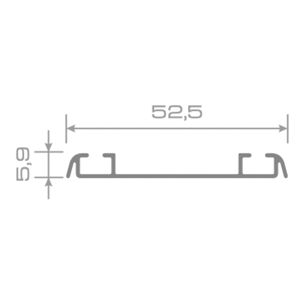  Трек нижний анодир. Серебро 6,0 м Лайт (12)