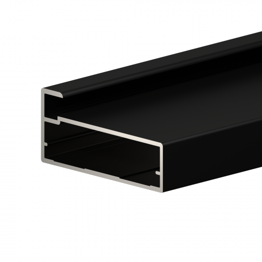 Фасадный профиль широкий 50*20 мм, видимая часть 8 мм, черный матовый, 6,0 м