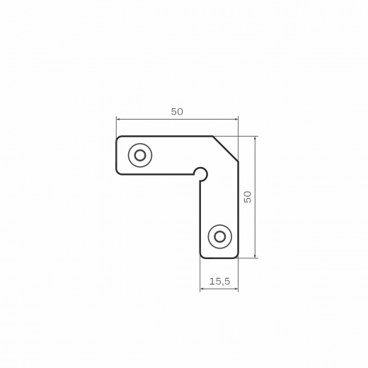 Уголок узкий для алюминиевого фасадного профиля без винтов ОPK-20010-09