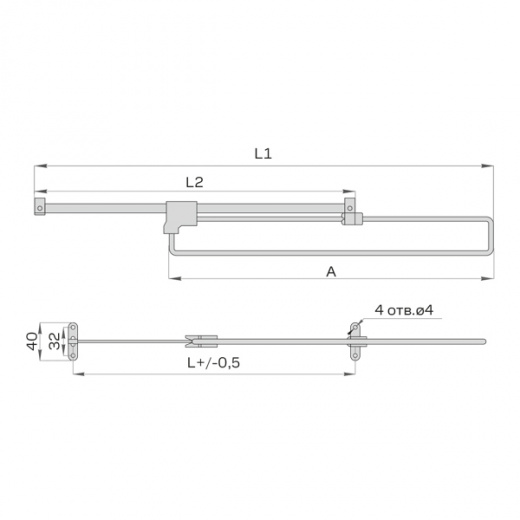 Штанга выдвижная 300 мм (80)