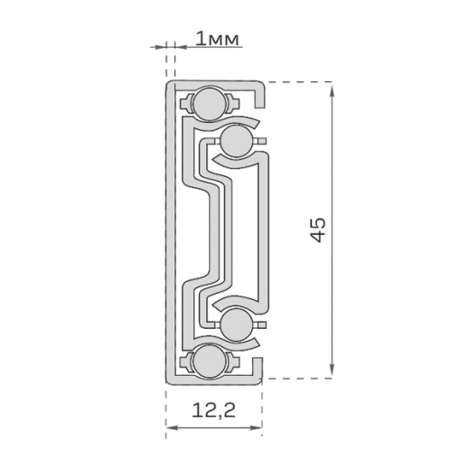 Шариковые направляющие h45мм L550мм (15)