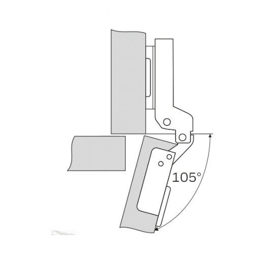  ПЕТЛЯ ДЛЯ ДВЕРЦЫ ШКАФА SOFT CLOSING (ПОЛУНАКЛАДНАЯ)  (200)